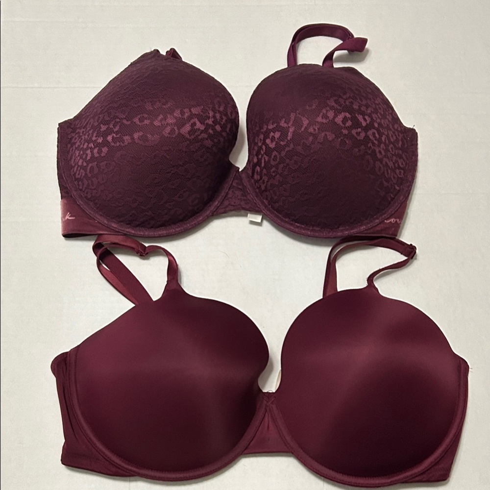 PINK Victoria's Secret Deep Maroon Bra Duo